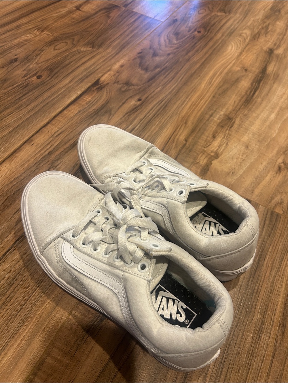 Vans Low-Top Lace-Up Sneakers in Off-White